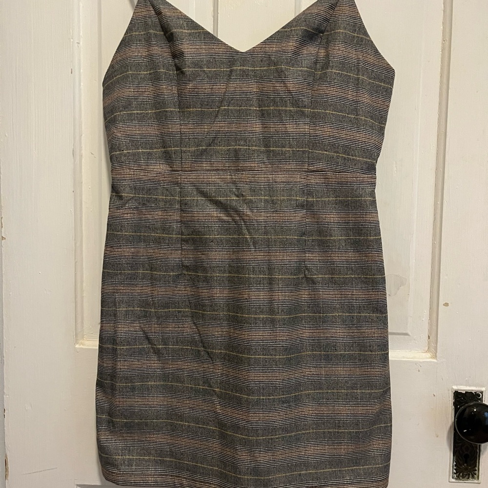 Forever 21 Plaid Sheath Dress Sweetheart Neckline M